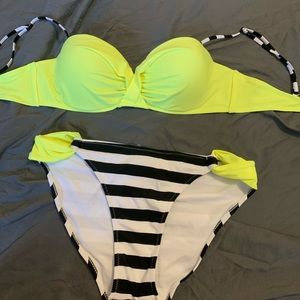 neon striped bikini